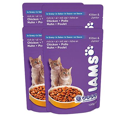 Iams/Eukanuba Probierpaket Iams Kitten, Huhn in Sosse - 4 x 100 g