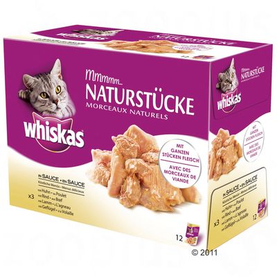 Whiskas Mmmmm...Naturstuecke Frischebeutel 12 x 85 g - Fisch Ozean-Menues