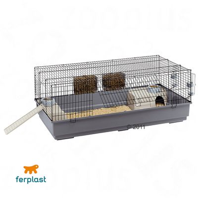 Ferplast Kleintierkaefig Rabbit 140 - grau L 140 x B 71 x H 51 cm