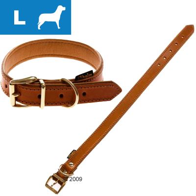 Heim Lederhalsband Buffalo, cognac, Groesse 60 - Halsumfang 45 - 55 cm