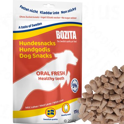Friandises pour chien Bozita Oral Fresh foie de poulet- 175 g
