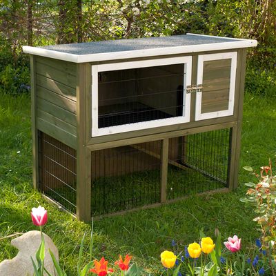 Outback Kaninchenstall Kompakt Green mit Freigehege - L 116 x B 63 x H 92 cm