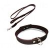Correa para perros marrón + collar - - Set: collar talla 60: 45 - 55 cm perímetro del cuello + correa 200 cm