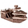 Barco de piratas de madera natural para roedores - - 39 x 21 x 19 cm (LxAnxAl)