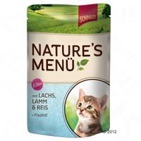 Schmusy Nature Kitten in Vershoudzakje Kattenvoer12 x 100 g - - Zalm, Lam, Rijst & Visolie