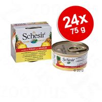 Voordeelpakket Schesir Fruit Kattenvoer 24 x 75 g - - Tonijn met papaya