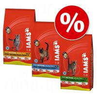 ""IAMS Voermix"" Kattenvoer 3 x 3 kg in gemengd pakket - - Kip, Zeevis en Lam