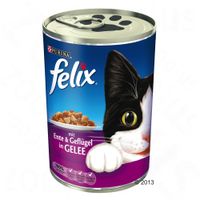 Felix in gelei Kattenvoer 6 x 400 g - - konijn & eend