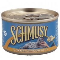 Schmusy vis Kattenvoer 6 x 100 g - - tonijn, rijst & krabben