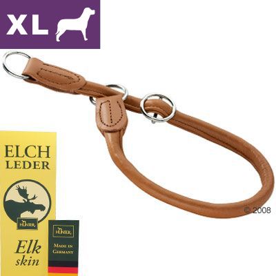 Hunter Dressurhalsung Round & Soft, cognac, Groesse XL - max. 55 cm