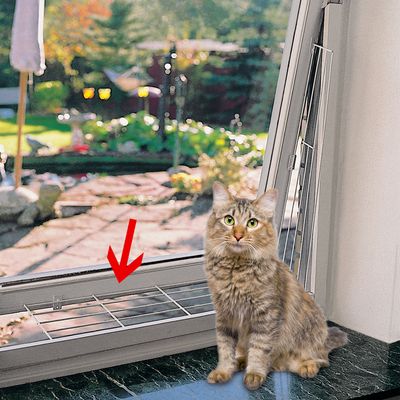 Trixie Kippfenster-Schutzgitter weiss, Ausfuehrung 2 - Befestigung ober- bzw. unterhalb des Fensters