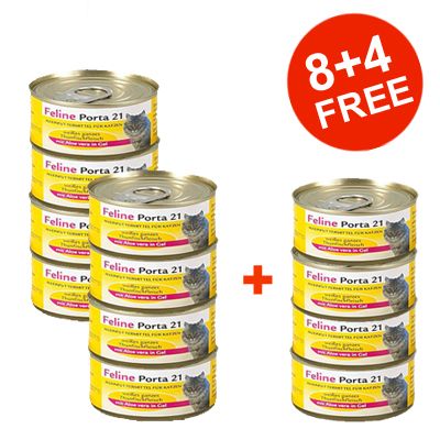 156 g Porta 21 8 + 4 Free! - 12 x 156 g Chicken with Aloe