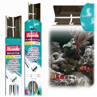 Arcadia Reflektor fuer T5 und T8 Leuchtstoffroehren - 2 Stueck fuer 36 Watt T8 (120,0 cm)