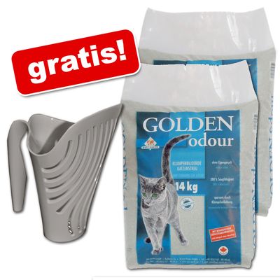 28 kg GOLDEN GREY odeur + Big Mouth Scoop schep GRATIS! - - 2 x 14 kg