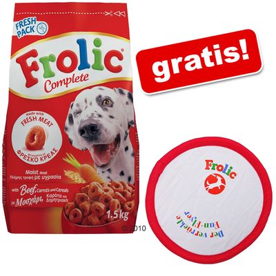 1,5 kg Frolic droogvoer + frisbee gratis - - gevogelte, rijst & groenten