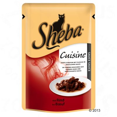 Zum Angebot - Katze / Katzenfutter nass / Sheba Pouch 6 x 85 g - Saftige Filets mit Huhn in So