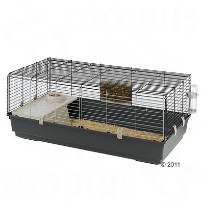 Cage pour lapin et cochon d´Inde Rabbit 120- L 118 x l 58,5 x H 51,5 cm (bac gris clair)