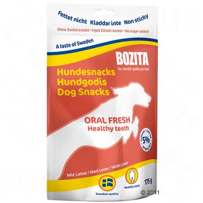 Bozita Hundesnack Oral Fresh mit Huehnchenleber - 6 x 175 g
