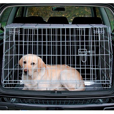 Trixie Transportkaefig abgeschraegt - L 90 x H 67 x T 52 cm / Dachtiefe 33 cm