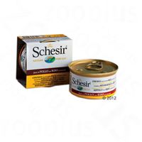 Schesir Natural met rijst Kattenvoer 6 x 85 g - - pure kip & rund met rijst