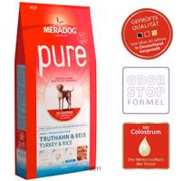 Mera Dog pure Junior kalkoen rijst 12,5 kg
