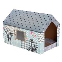 XL-Kattenhuis Home incl. Krabplank - - L 58 x B 36 x H 41cm