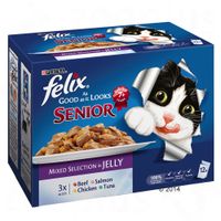 Felix Senior Elke Dag Feest Kattenvoer - - Voordeelpakket: Visselectie (24 x 100g)