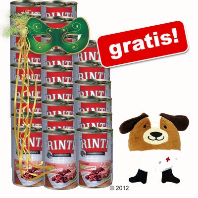 24 x 400 g Rinti Pur Kennerfleisch + Doctor Dog gratis! - Lamm