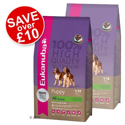 Eukanuba Puppy & Junior Lamb & Rice Economy pack 2 x 15 kg