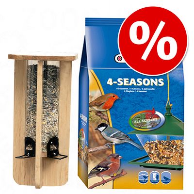 Set 4kg Wildvogelfutter 4 Seasons + Vogelhaus Tweedy Seeds - Set, 2teilig