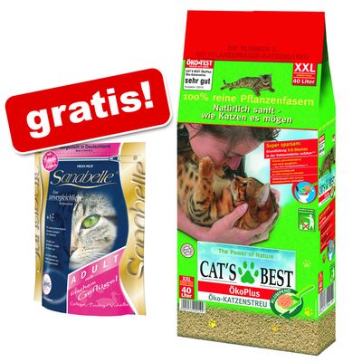 40 l Cat´s Best Oeko Plus + 2 kg Sanabelle Adult gratis! - 40 l (ca. 18 kg)