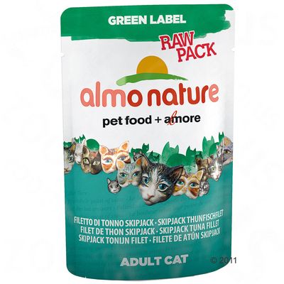 Almo Nature Green Label Raw in pouch 6 x 55 g - - Tonggol tonijnfilet