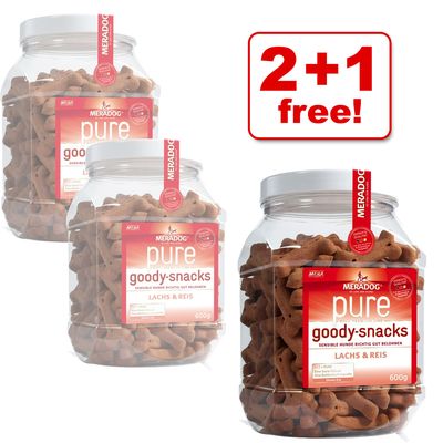600 g Mera Dog pure Goody Snacks, 2 + 1 Free! - 3 x 600 g Turkey & Potato grain free