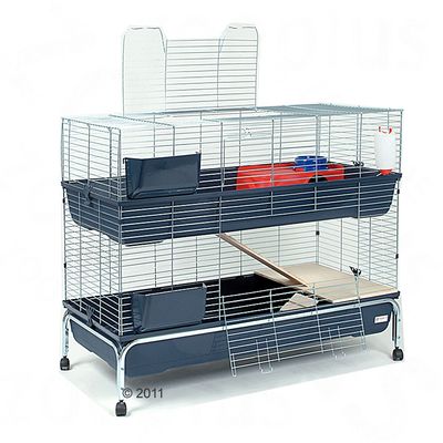 Essegi Kleintierkaefig Baffy 120 2-stoeckig - dunkelblau L 120 x B 53 x H 102 cm