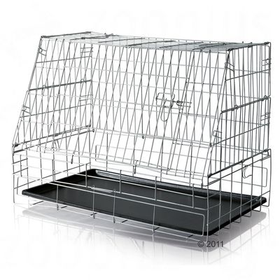 Trixie Transportkaefig abgeschraegt - L 90 x H 67 x T 52 cm / Dachtiefe 33 cm