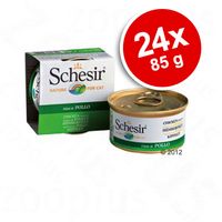 Voordeelpakket Schesir Natural Kattenvoer 24 x 85 g - - tonijn met aloe