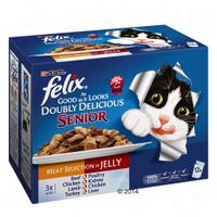 Felix Kat Senior Elke Dag Feest - Dubbel zo lekker 12 x 100g - - Vleesselectie