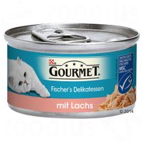 Gourmet Fischer´s Delicatesse Kattenvoer 12 x 85 g - - Met Zalm (48 x 85 g)