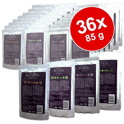 Lot économique Herrmanns Bio-Menu 36 x 85 g- 4 sortes variées