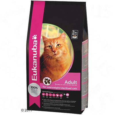 Croquettes pour chat Eukanuba Adult Light, poulet & foie- 2 x 3 kg