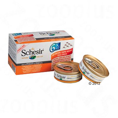 Boîtes pour chat Schesir Small 6 x 50 g- filet de poulet & jambon