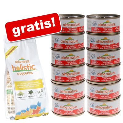 12 x 70 g Almo Nature + 400 g Trockenfutter gratis! - Rind