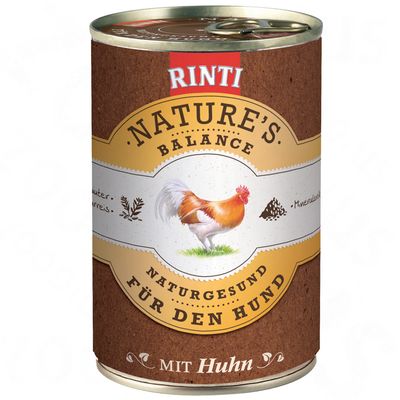 Rinti Nature´s Balance 6 x 400 g - Rentier, Vollkornudeln, Granatapfel & Gartenkraeuter