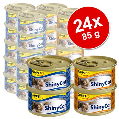 Shiny Cat Mixed Selection 24 x 85 g - Huehnchen- &Thunfischauswahl