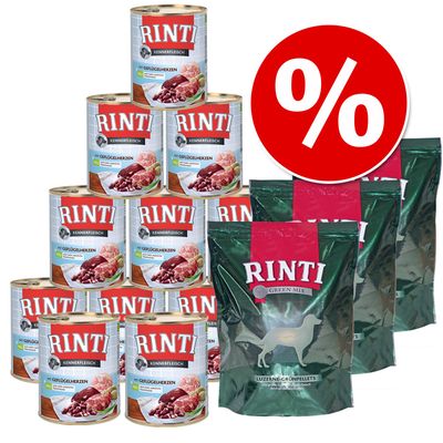 Rinti Futterpaket 3 kg Green Mix + 12 x 800 g Kennerfleisch - - Pansen Pur Preisvergleich