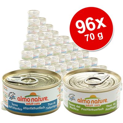 Super Sparpaket: 96 x 70g Almo Nature - - Sparpaket Fisch Preisvergleich