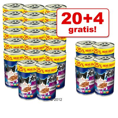20 + 4 gratis! 24 x 500 g Megapack Felix mit 25% mehr Inhalt - - Lachs & Forelle in Gelee Preisvergleich