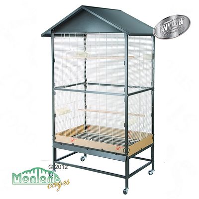 Innenvoliere Montana Villa Casa 90 - - antik / platinum: L 91 x B 60 x H 185 cm Preisvergleich