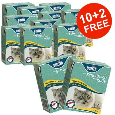 10 x 370 g Bozita Chunks in Jelly + 2 Free! - 12 x 370 g Beef Liver