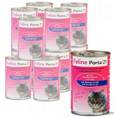 Feline Porta 21 Sparpaket 12 x 400 g - Thunfisch mit Rind